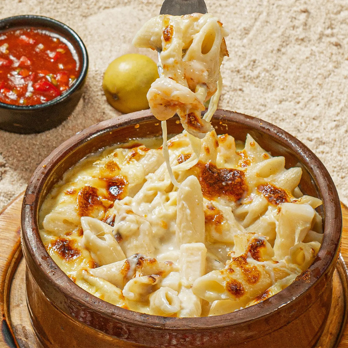 طاجن مكرونة بالسي فود 